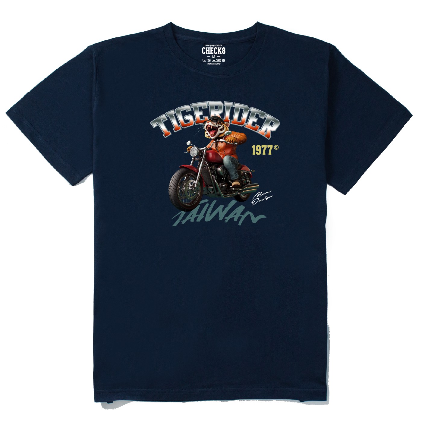 「TIGERIDER 1977 TAIWAN」復古咆嘯虎重機Ｔ恤