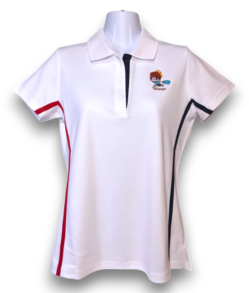 小八將-活力運動款-POLO衫-女-白