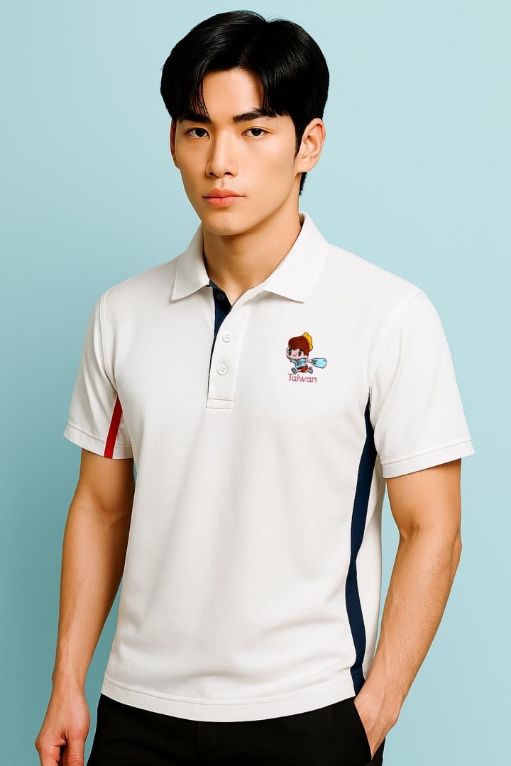 小八將-活力運動款-POLO衫-男-白
