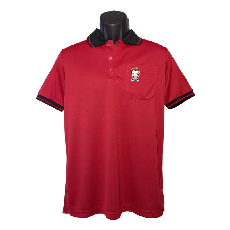 小八將-竹碳纖維POLO衫-男-紅色-M