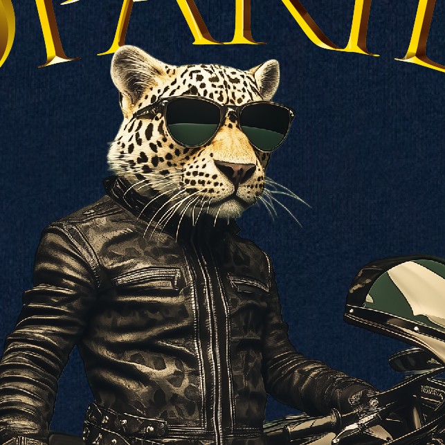 「LEOPARIDER 1977 TAIWAN」金盔豹異形光影重機T恤