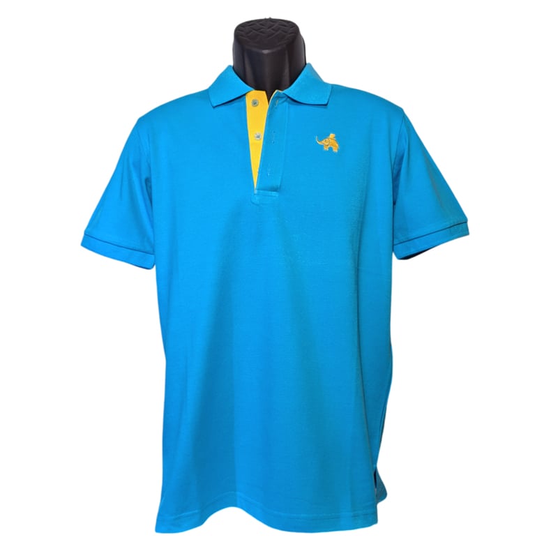 戴帽紳士象-POLO衫-男-翠藍色