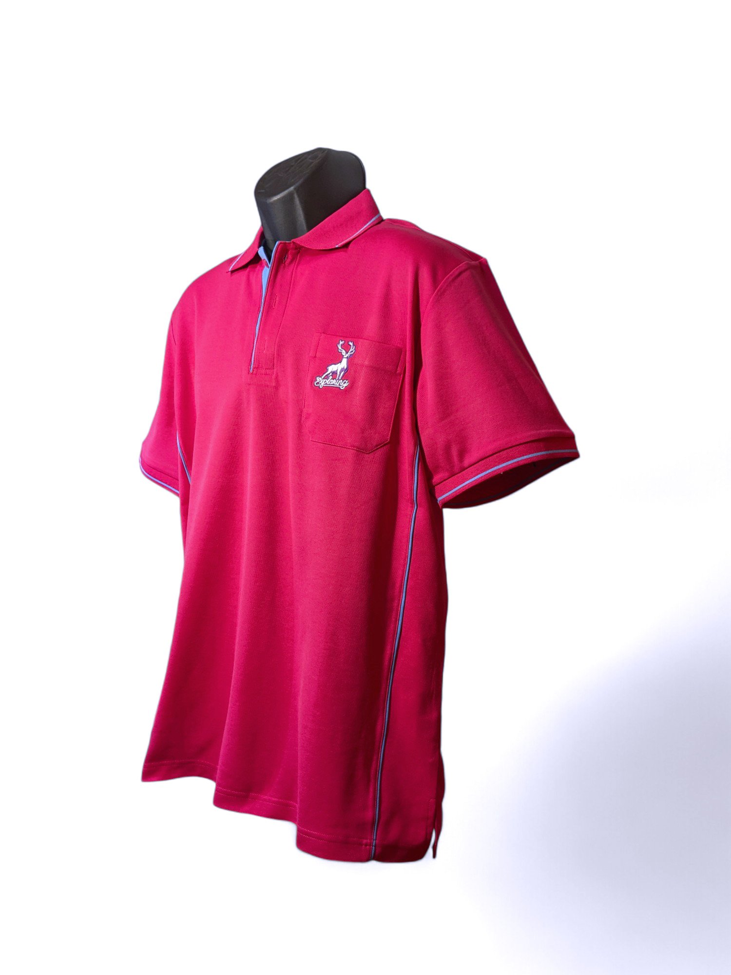 梅花鹿神-exploring冒險家POLO衫-男-桃紅色