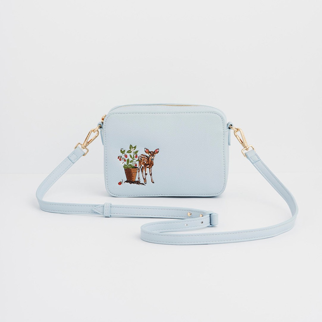 Fable England 草莓小鹿刺繡斜背包
