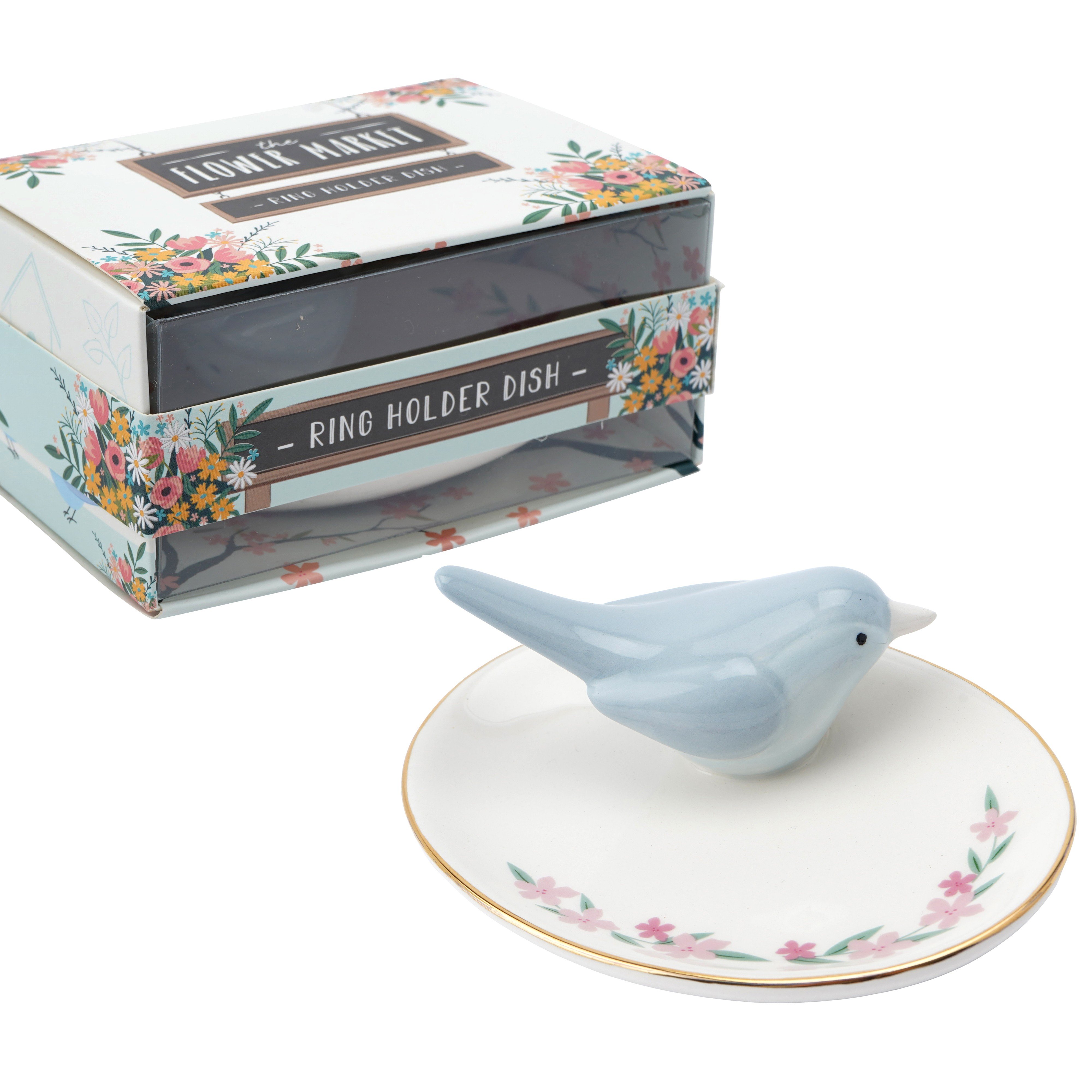 CGB 花卉小鳥飾品盤