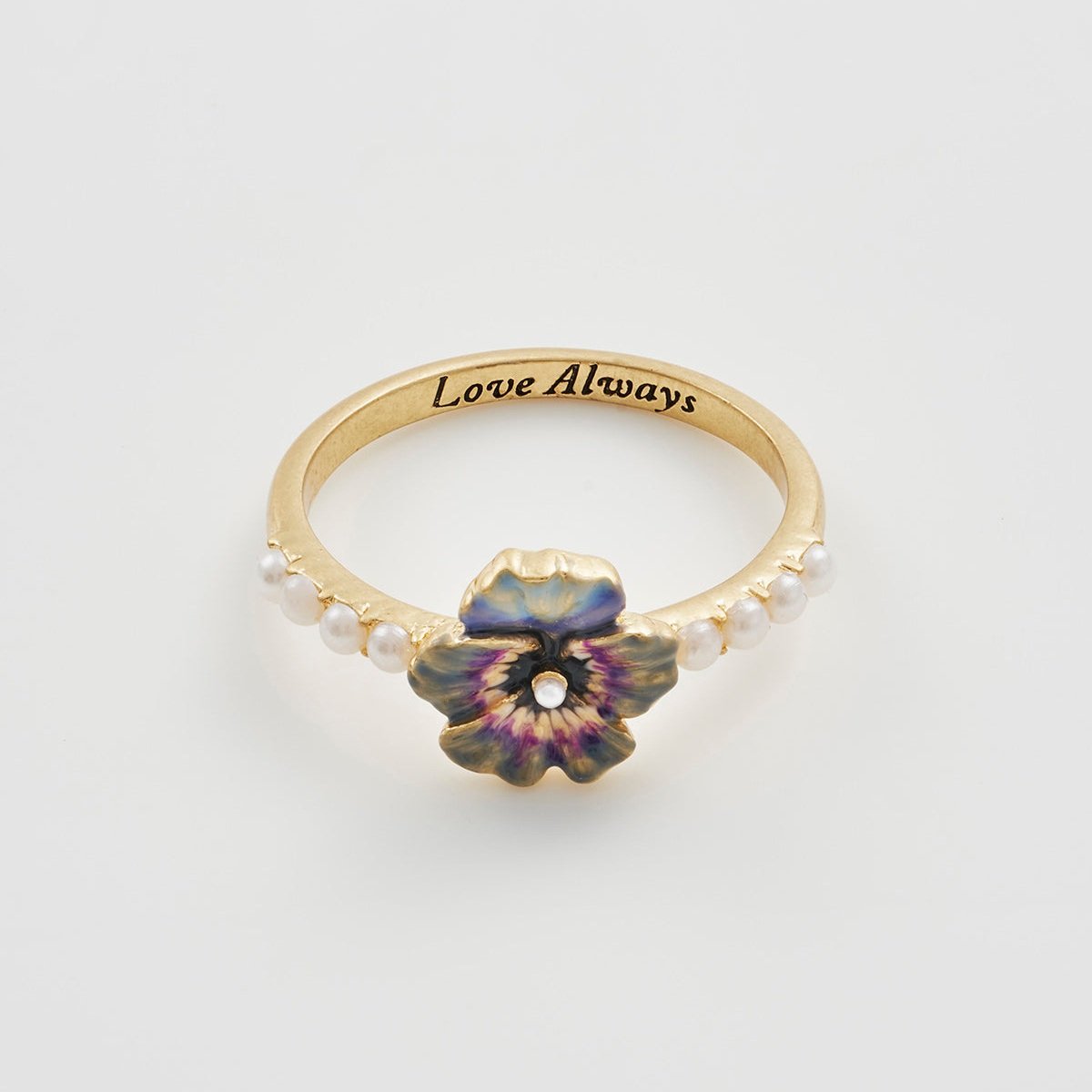Fable England 三色堇珍珠戒指