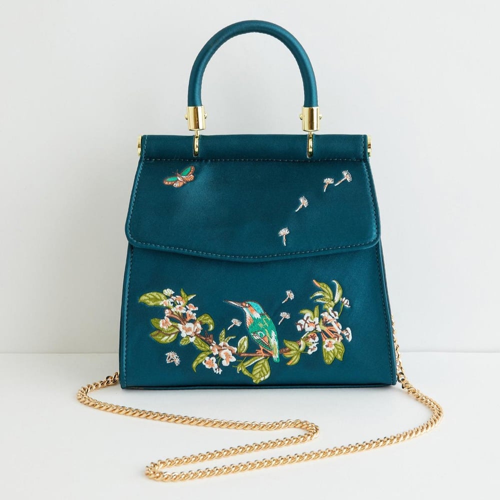 Fable England 翠鳥刺繡托特包