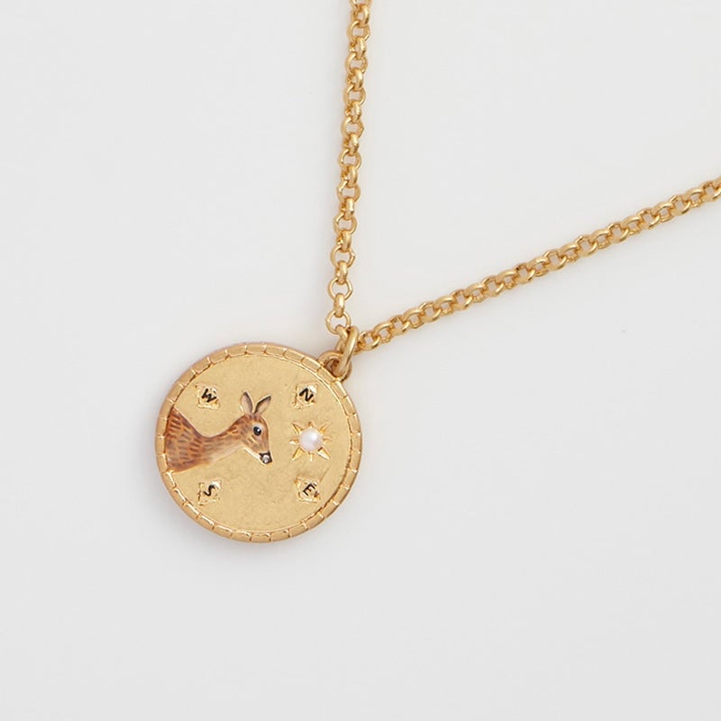 Fable England 小鹿圓牌項鍊