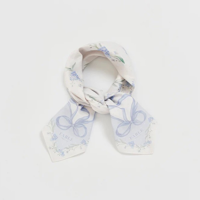 Fable England 水藍蝴蝶結方巾