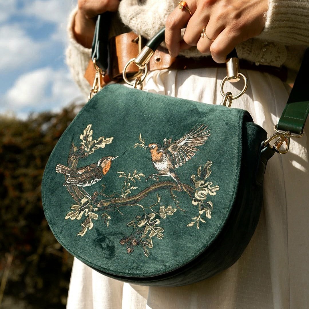 Fable England 知更鳥刺繡馬鞍包