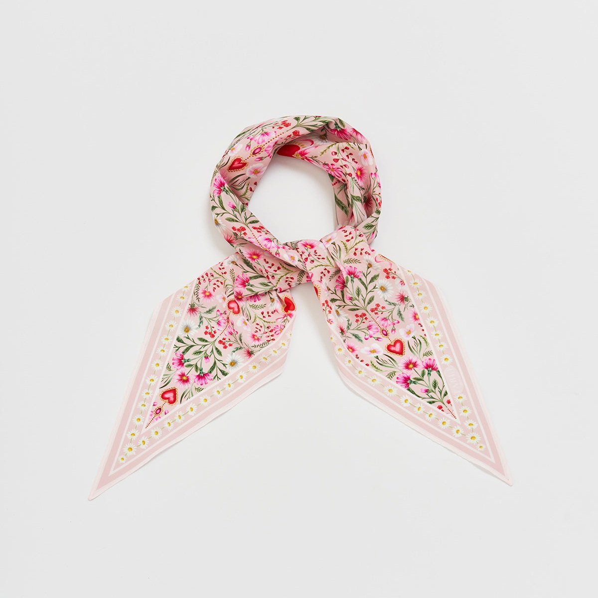 Fable England 花卉愛心三角絲巾