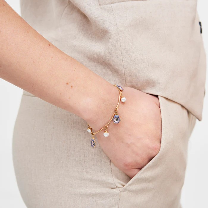 Fable England 三色堇珍珠手鍊