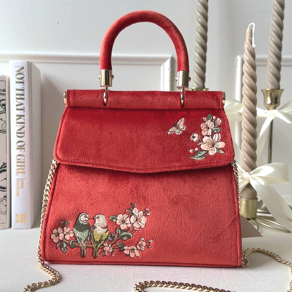 Fable England 愛情鳥刺繡托特包