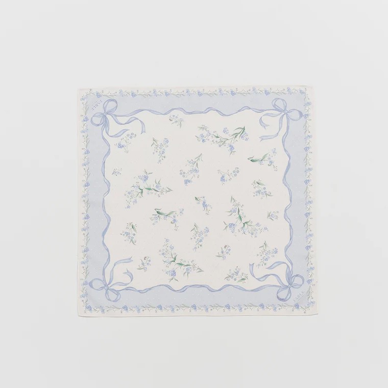 Fable England 水藍蝴蝶結方巾