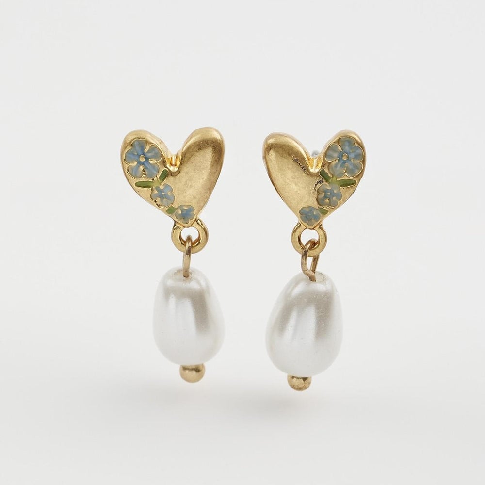 Fable England 勿忘我珍珠耳環