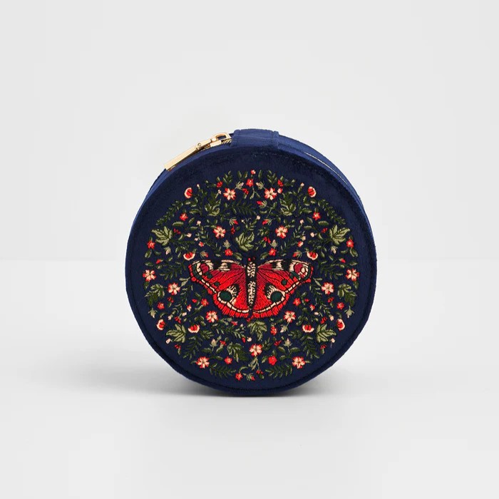 Fable England 紅蛺蝶刺繡飾品盒