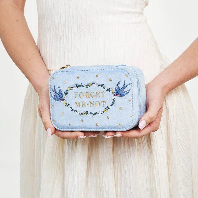 Fable England 勿忘我刺繡飾品盒