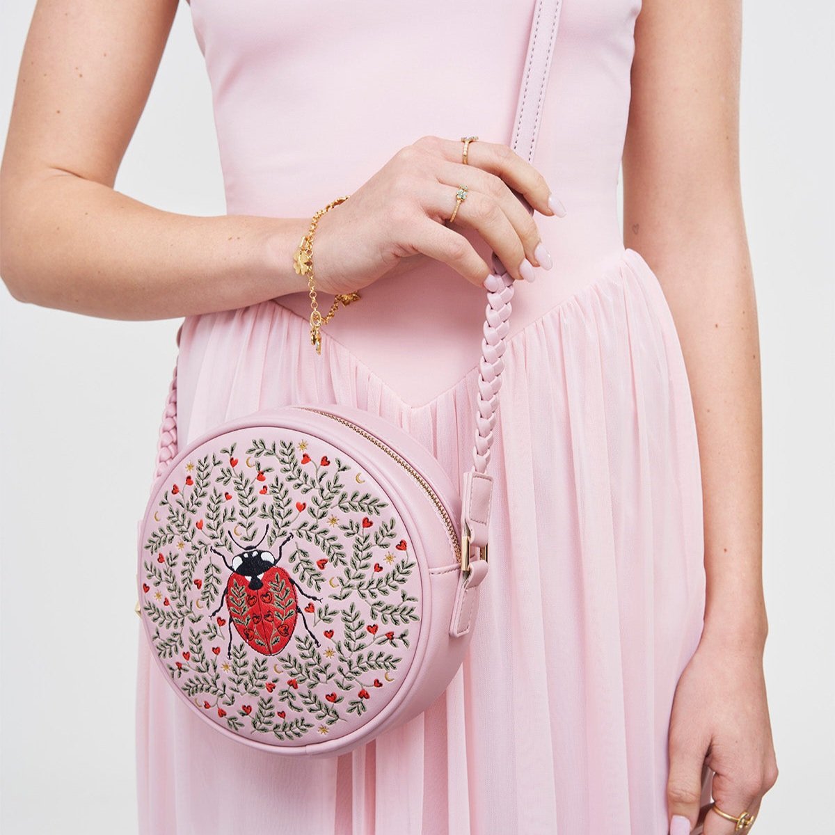Fable England 瓢蟲刺繡圓形包