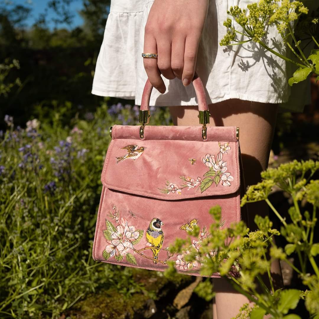 Fable England 花鳥刺繡托特包