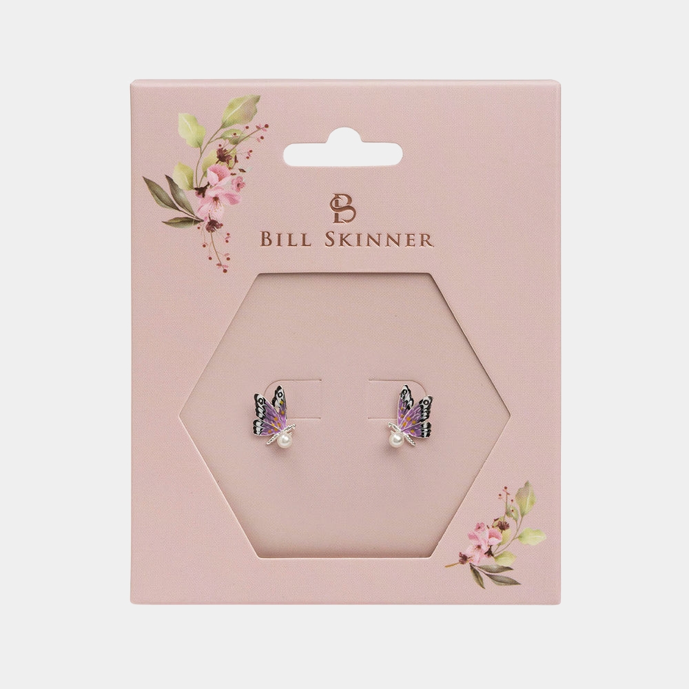 Bill Skinner 蝴蝶珍珠耳環