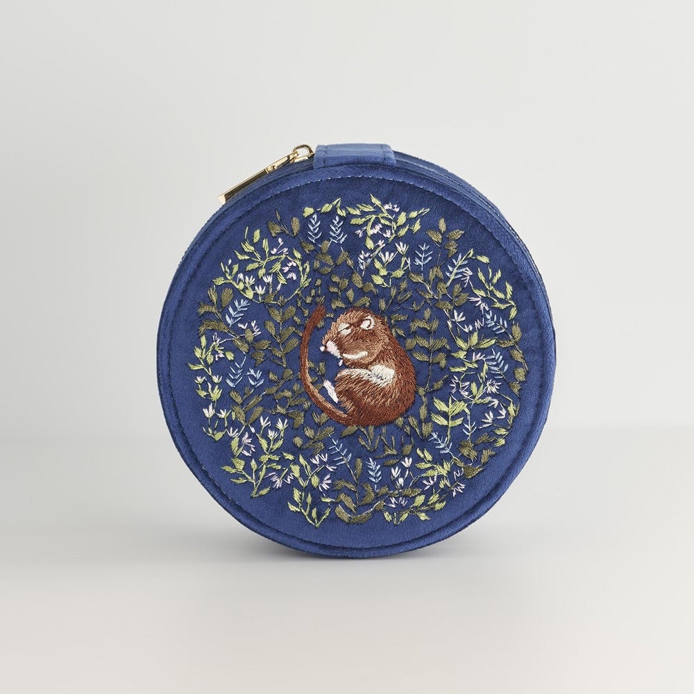 Fable England 睡鼠刺繡飾品盒