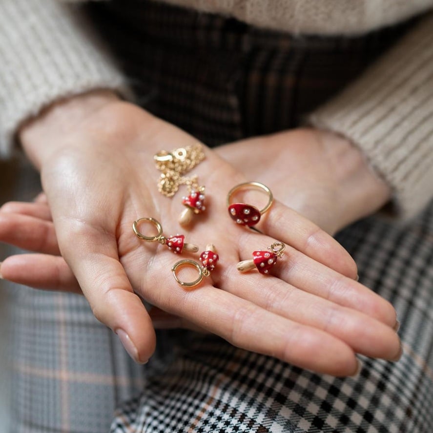 Fable England 立體蘑菇耳環