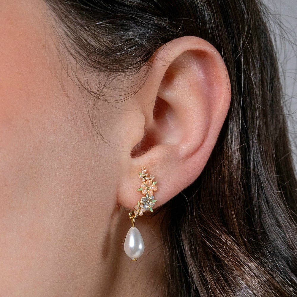 Fable England 扶桑花珍珠耳環
