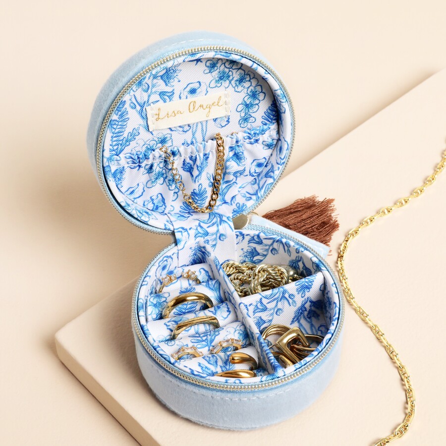 Lisa Angel 藍花卉刺繡飾品盒