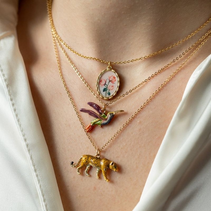 Fable England 花豹琺瑯項鍊