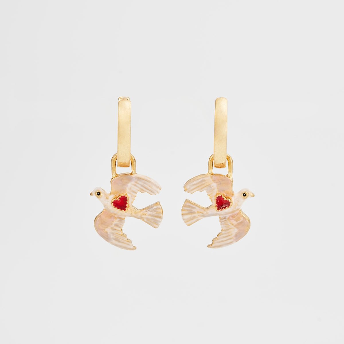 Fable England 愛心白鴿耳環