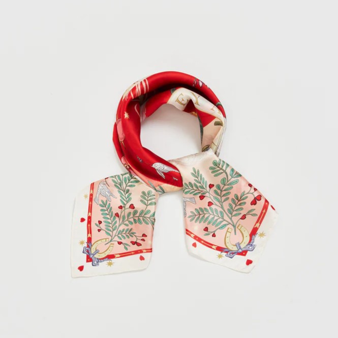 Fable England 星月粉紅絲巾