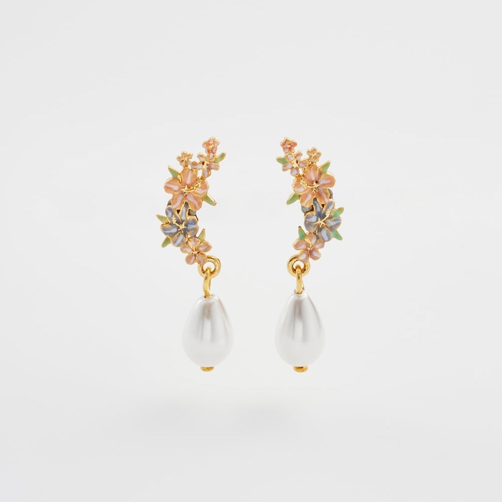 Fable England 扶桑花珍珠耳環