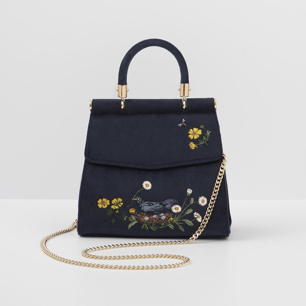 Fable England 黑鳥刺繡托特包