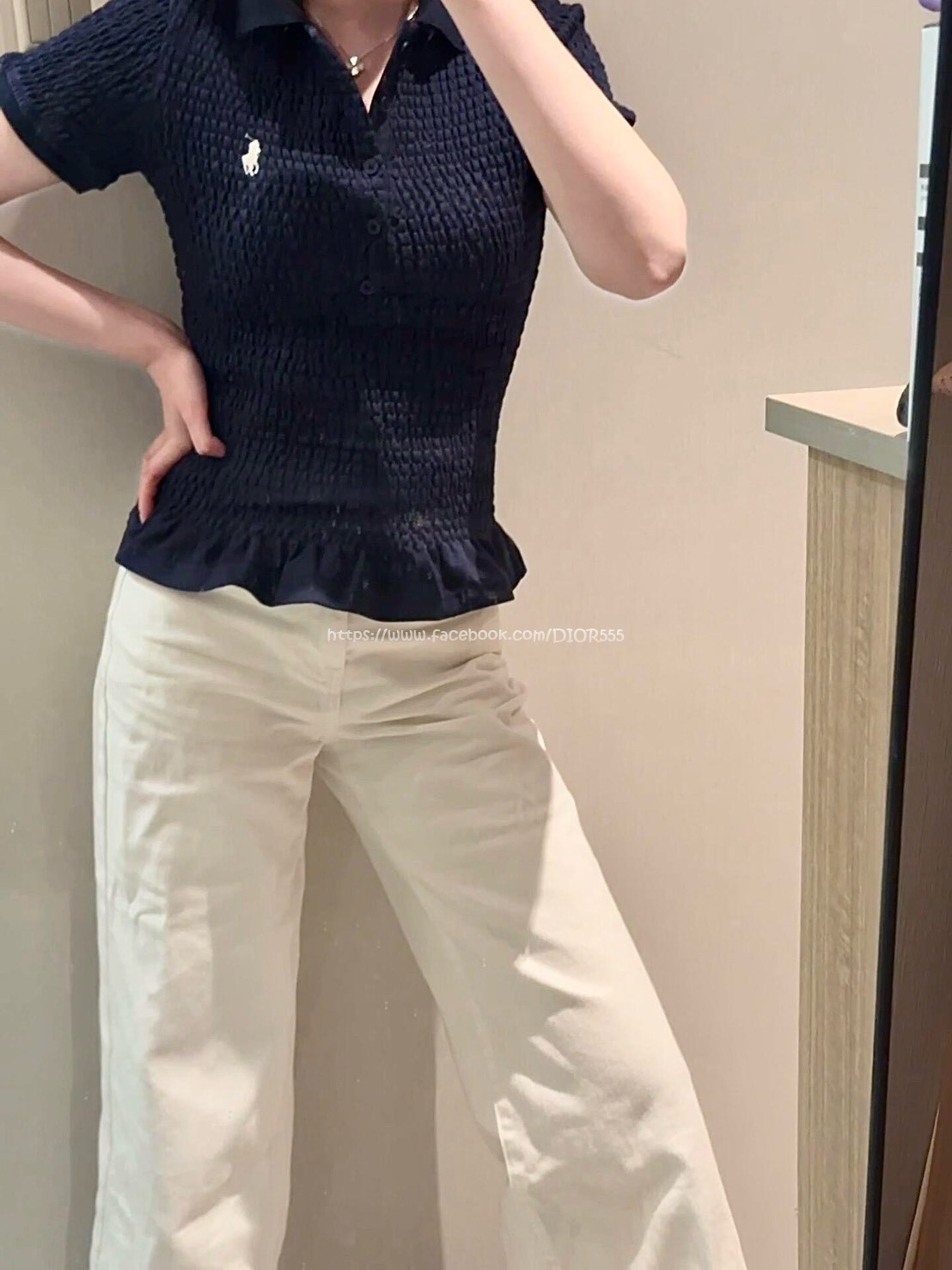 Polo小馬花邊上衣