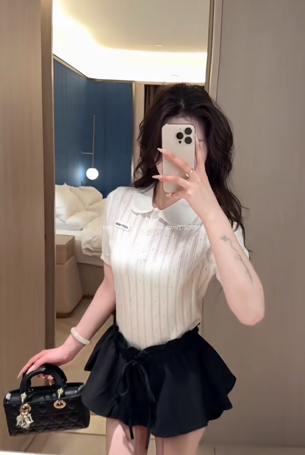 miu miu字母鏤空針織上衣