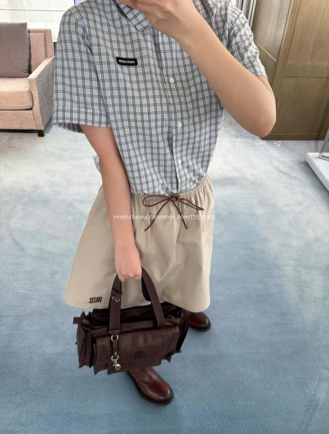 格子短袖襯衫
