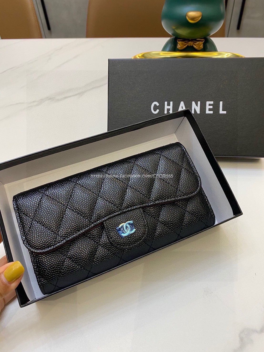 小香球紋經典菱格長夾