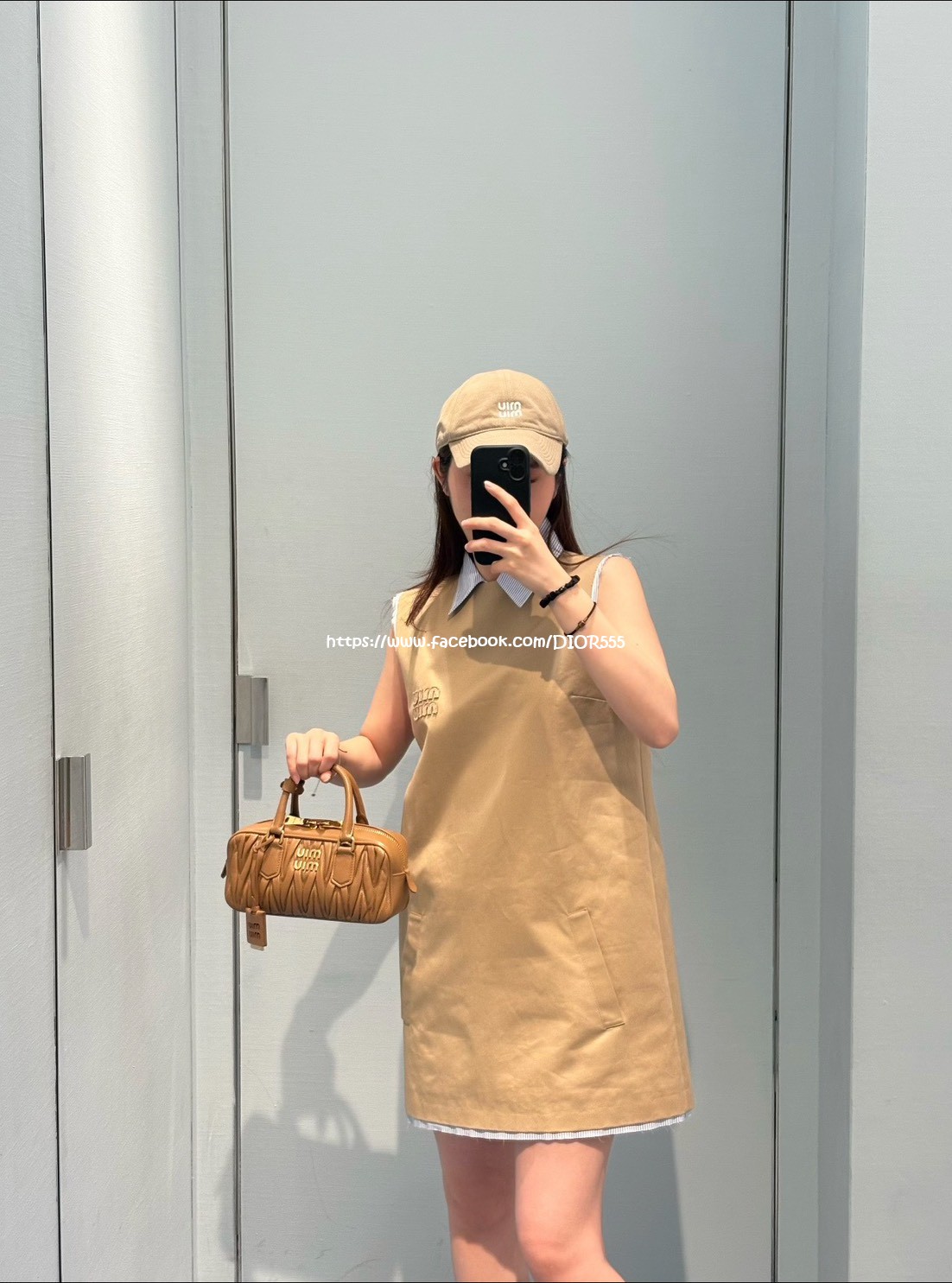 miu miu假兩件無袖連身裙