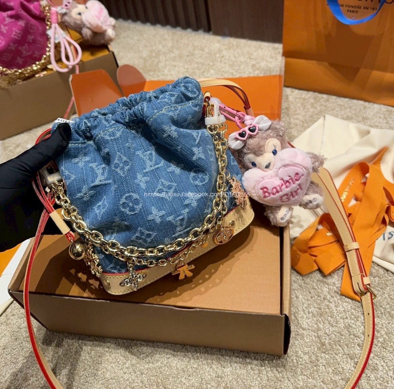 LV 丹寧牛仔水桶包