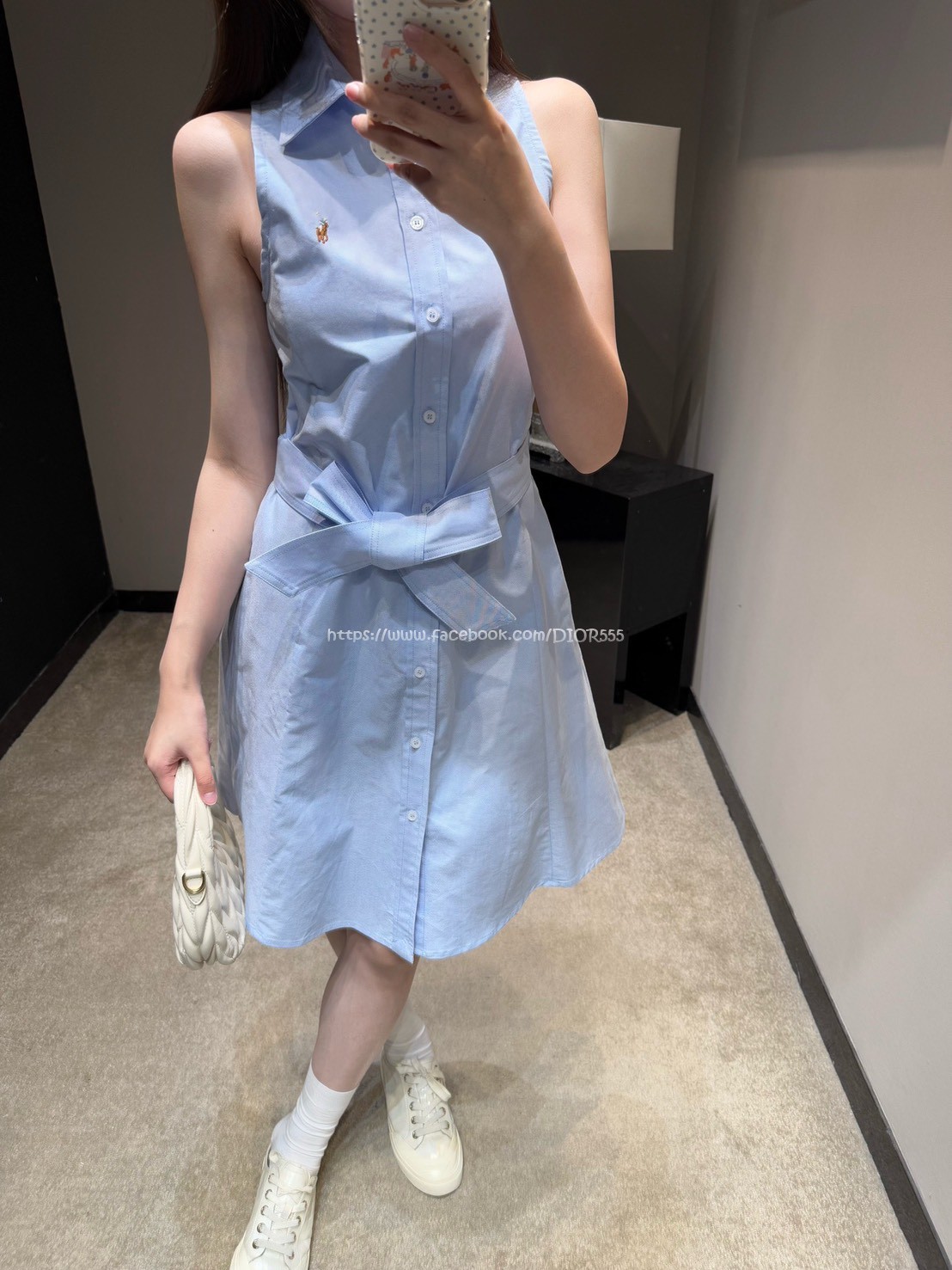 小馬刺繡綁帶連身裙