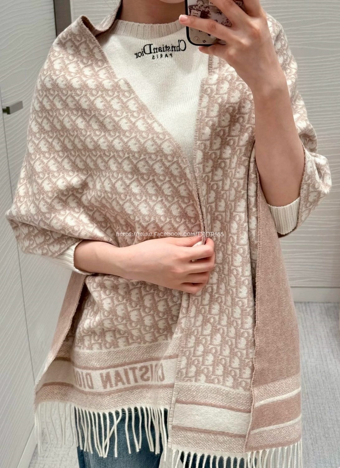 Dior 雙面披肩圍巾