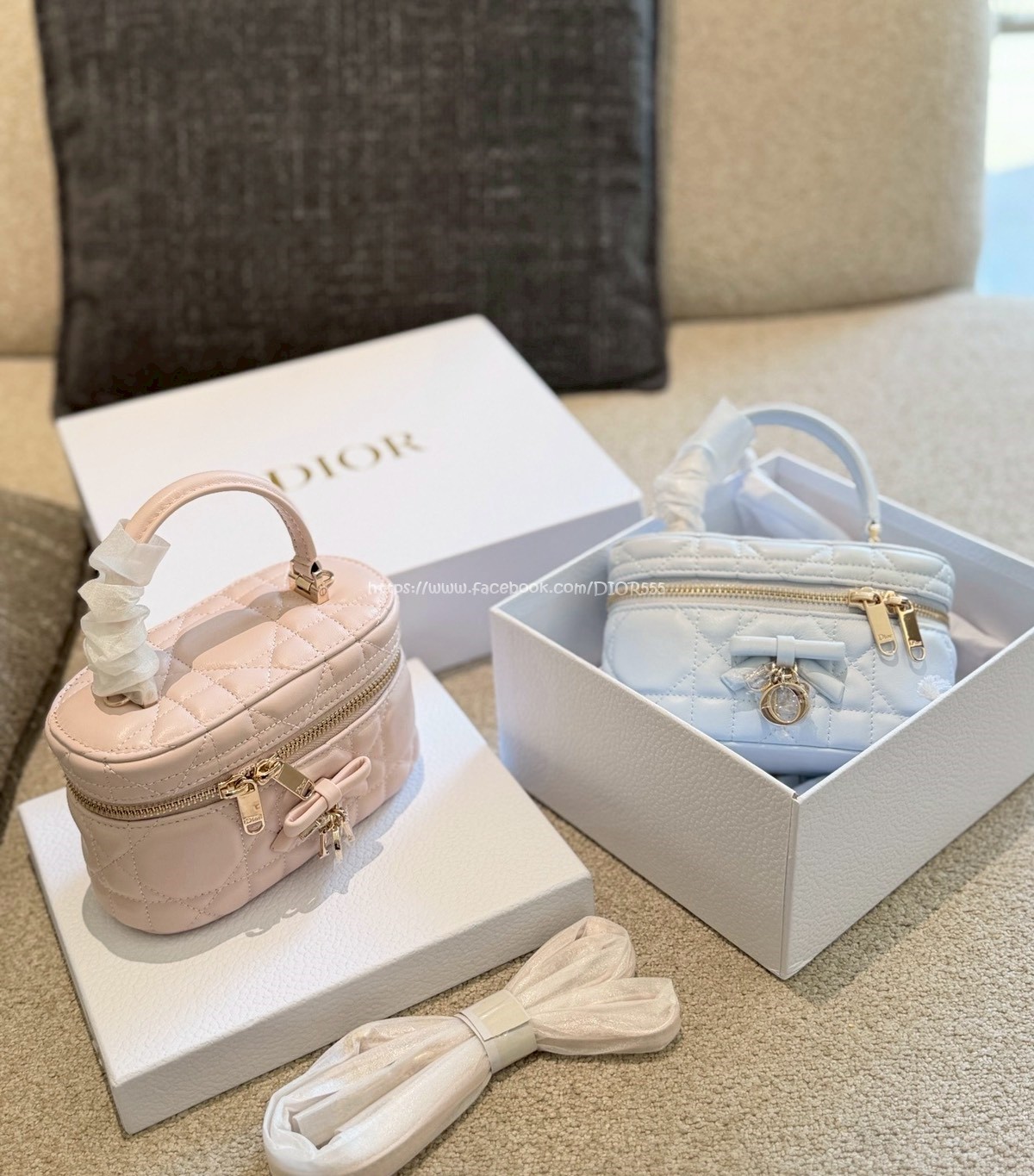  Dior菱格蝴蝶結盒子包