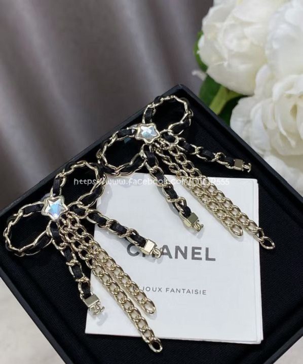 小香黑皮蝴蝶結流蘇耳環