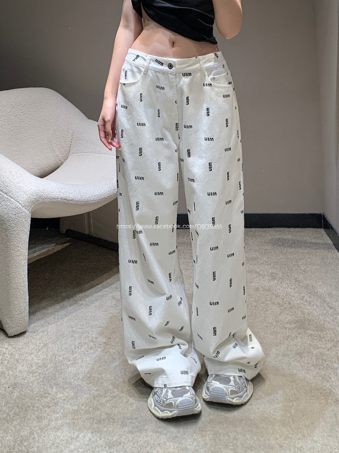 miumiu 直筒印花牛仔褲