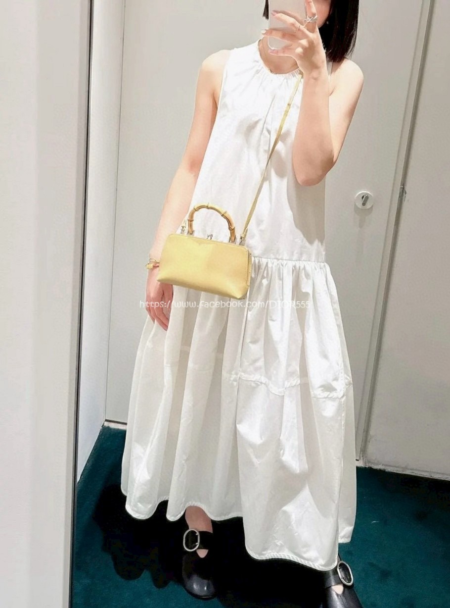 壓褶背心長裙 
