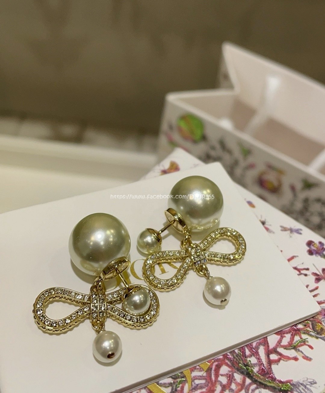 珍珠雙球耳環