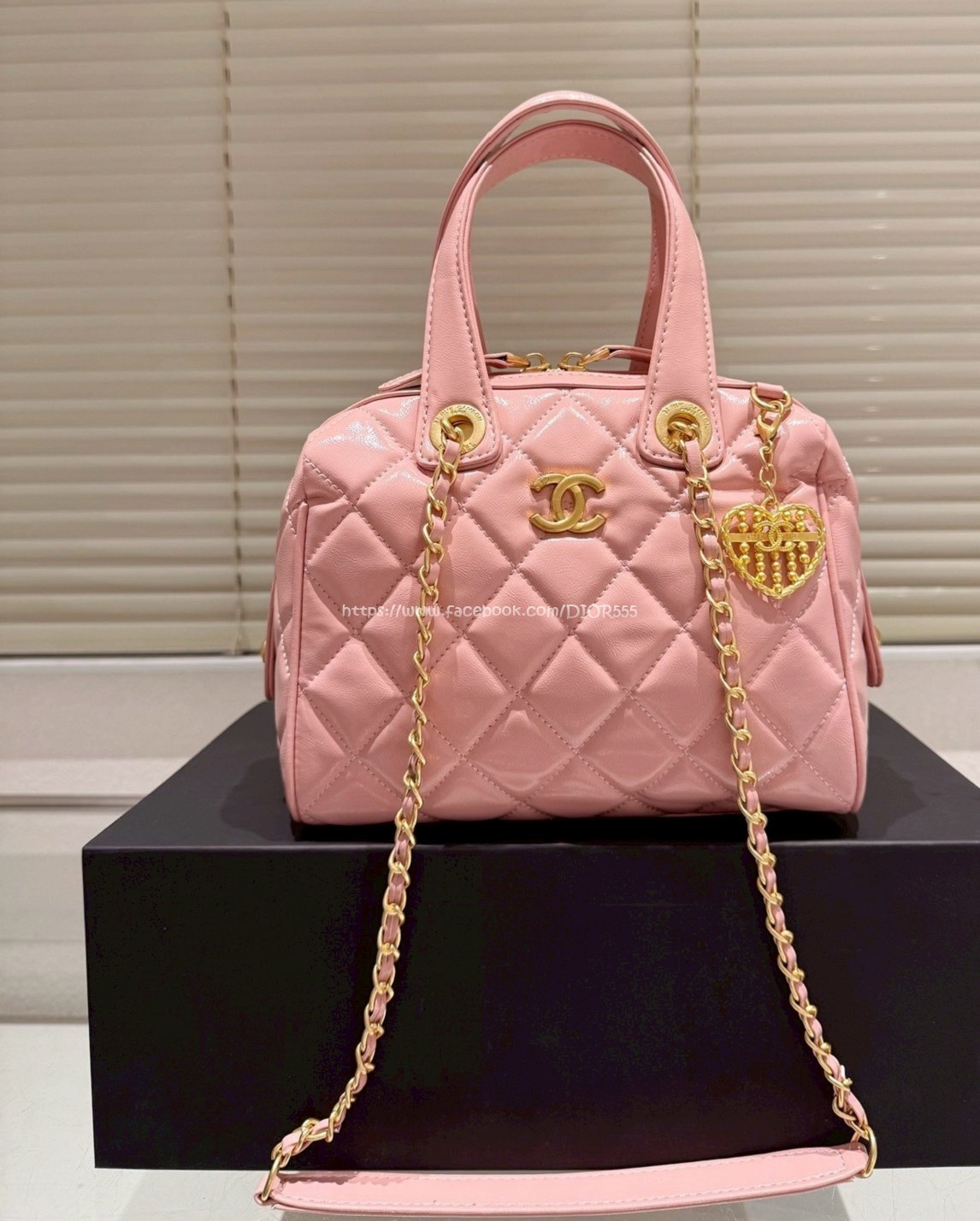 小香黑金褶皺保齡球包