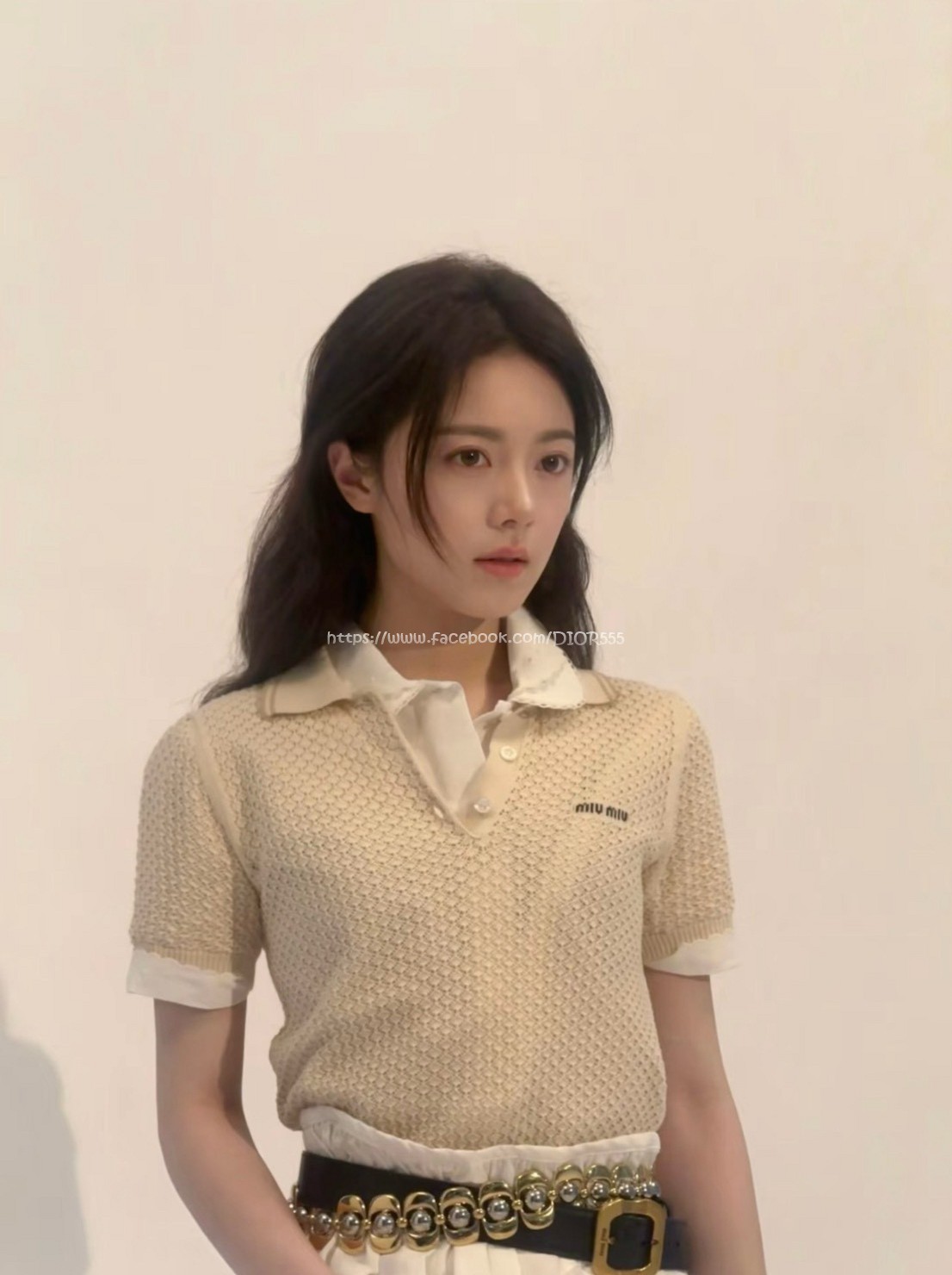 Miumiu字母小鏤空上衣 