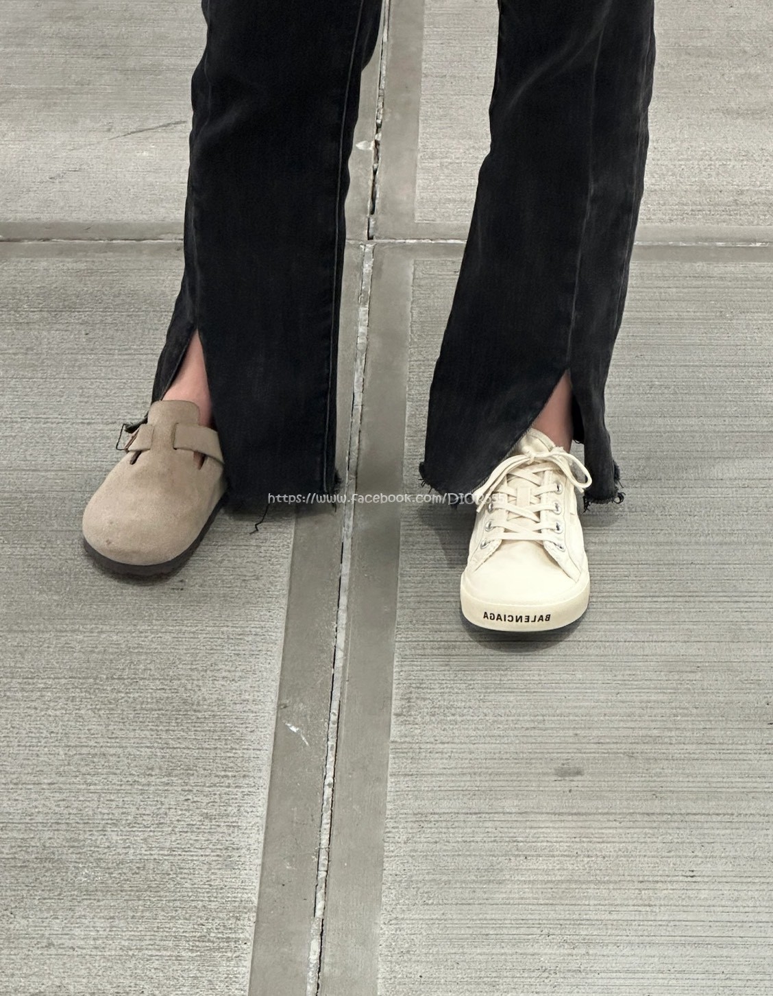 巴黎世家帆布半拖鞋