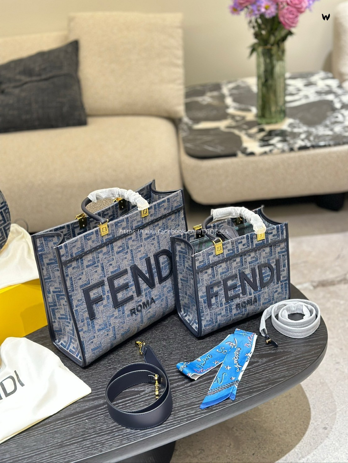 FENDI絲絨托特包